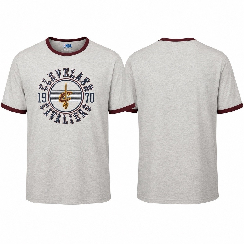 NEW Cleveland Cavaliers NBA 1970 Retro Ringer T-Shirt Men’s 2XL Gray
